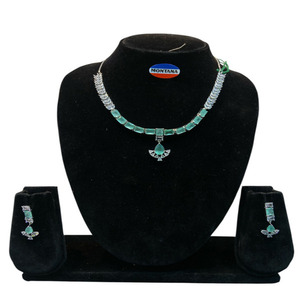 Designer Silver Finish Ad Jewelry Combo Set For <b>Women</b> & Girls For Bridal Engagement & Traditional Festive Occasions Celebrations - Product Image 4