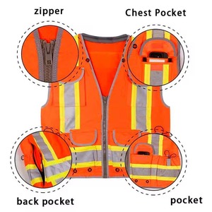 Gilet de sécurité haute visibilité logo personnalisable réfléchissant haute visibilité Construction sécurité travail gilet de sécurité réfléchissant avec poche - Product Image 6