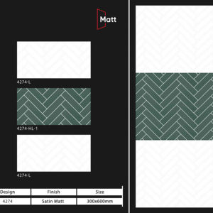 Carreaux muraux en céramique Design Harmony 300x600mm pour salle de bain et cuisine, finition brillante mate, texture effet sucre, design mural intérieur luxueux - Product Image 1