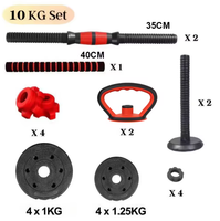 Precio de Fábrica, Juego de Mancuernas Ajustables 6 en 1 de 10 kg, de Goma y Hierro Fundido, Barras Multifuncionales para Entrenamiento de Brazos, Uso Doméstico, Logotipo Personalizado