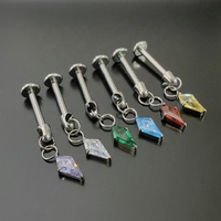 Boucles d'oreilles à dos plat en Titane F136 avec Zircone cubique et pendentif cerf-volant, bijoux de piercing pour cartilage d'oreille, vente en gros