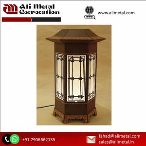 Modern Sustainable Home Christmas Decor <b>Wood</b> Frame <b>Lantern</b> with Metallic Top Other <b>Candle</b> <b>Holders</b> & <b>Candle</b> <b>Jars</b> - Product Image 3