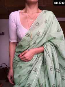 Sarees Banarasi en coton pour femmes Dernière mode Prêt à porter Sud de l'Inde Fête de mariage Bas prix Palazzo Vente en gros - Product Image 6