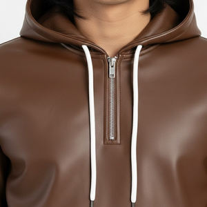 ชุดวอร์มหนังผู้ชายขายดี คุณภาพดี รับออกแบบโลโก้ ชุดวอร์มหนังสไตล์สตรีทแวร์สำหรับผู้ชาย - Product Image 4