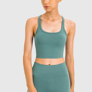 Quick Dry Women's Racerback Yoga Top with <b>Padded</b> Bra Multi-Color Athletic Sports Exercise Fitness Workout <b>Running</b> Top for Adults - Product Image 3