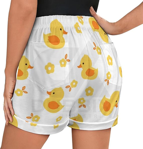 กางเกงชุดนอนขาสั้นสำหรับผู้หญิงกางเกง100% ขาสั้นผ้าโพลีเอสเตอร์ออกแบบโลโก้ได้ตามต้องการ - Product Image 2