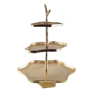 Handmade Eco-Friendly Round Gold Finish Single <b>Tier</b> Metal <b>Cake</b> <b>Stand</b> for Wedding Birthday Party Dessert Display - Product Image 3