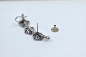 Trending Latest New Designer <b>Handmade</b> Hoop Rhodium Plated Matte Brass Stud <b>Earrings</b> for Girls Women M I CREATIONS - Product Image 3