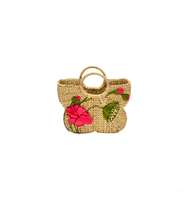 Sac panier en jacinthe d'eau artisanale avec sangle en cuir, poignée en rotin/bois, doublé de tissu pour femmes cadeaux de sac d'été