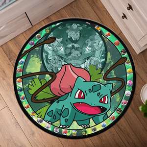 Tapis Bulbasaur, Tapis Anime, Décoration de salle de jeux, Tapis imprimé, Tapis fin non tissé - Product Image 1
