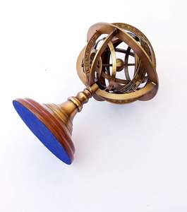 Proveedor al por mayor Estilo antiguo Globo de latón Esfera armilar Globo astrolabio Decoración del hogar y la Oficina - Product Image 4