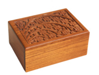 Prix usine avec bordure en bois de haute qualité urne de crémation pour animaux de compagnie sculptée urnes de crémation en bois faites à la main pour cendres d'animaux de compagnie