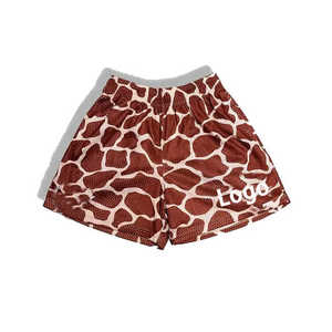 Custom Logo Casual Mens Basketball Shorts Summer Large Size Breathable Polyester Mesh Mid Waist Elastic Closure <b>Animal</b> <b>Pattern</b> - Product Image 2