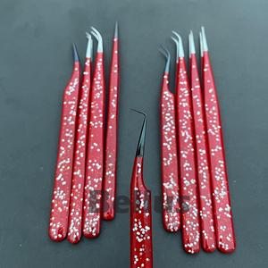 ชุดแหนบต่อขนตาแวววาวสีแดงแบบมืออาชีพทำจากสแตนเลสญี่ปุ่น - Product Image 6