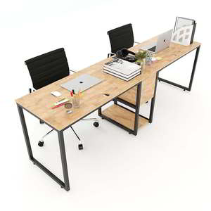 โต๊ะทำงานสำนักงานสไตล์มินิมอลโมเดิร์น รุ่น BD68064 ขนาด 240x60x75 ซม. พร้อมฐานตู้ไม้ในตัว เฟอร์นิเจอร์หรูหราสำหรับใช้งานสองคน - Product Image 3