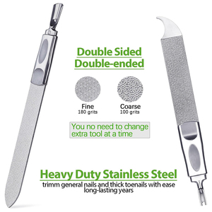 Limas para dar forma a las uñas de acero inoxidable con esmalte de espejo, lima de uñas de belleza de doble cara de tamaño personalizado con estuche de cuero - Product Image 2