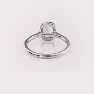 IGI Certified Cushion Cut Lab Grown Diamond Engagement <b>Ring</b> 14K Rose / Yellow & White Gold Bezel Set Diamond Bridal <b>Ring</b> - Product Image 3