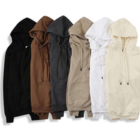 Sudaderas con Capucha de Alta Calidad 100% Algodón, Hombros Caídos, Lisas, con Impresión de Logotipo Personalizado, Felpa Francesa, Unisex, Talla Grande
