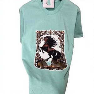 Camiseta de Manga Corta para Hombre, Talla Grande, de Seda/Algodón, Antipilling, con Estampado Animal, 300g, Cuello Redondo, Informal, Transpirable, Ecológica, OEM, ODM - Product Image 1