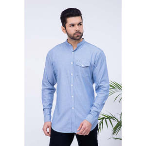 Camisa a Cuadros Casual para Hombre Adolfi, 100% Algodón Popelina, Transpirable y Antiarrugas, Cuello Mao, Tallas 3XL y 5XL Disponibles - Product Image 1