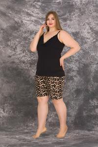 Conjunto de Pijama para Mujer Talla Grande, Camiseta de Manga Corta y Pantalones Cortos, Ropa de Dormir Cómoda de Talla Grande, Ropa para el Hogar - Product Image 4