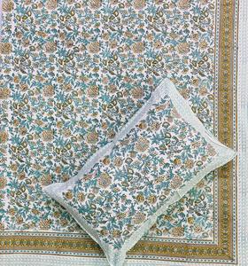 Housse de couette imprimée à blocage manuel de luxe 100% coton housse Queen Size 3 pièces ensemble housse de couette - Product Image 4