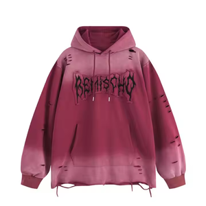 Sweat-shirt à capuche unisexe de haute qualité en molleton 100% coton, lavé à l'acide, respirant, séchage rapide, style streetwear - Product Image 2