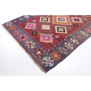 Alfombra Turca Vintage de 5.9x9.2 pies, Alfombra de Lana con Parches Rojos - Product Image 2