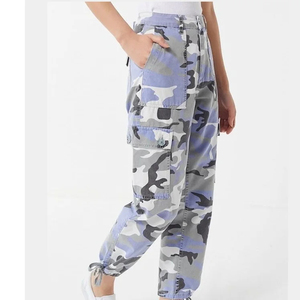 Pantalon de jogging respirant à imprimé camouflage blanc pour la course et l'entraînement en salle de sport, vente en gros - Product Image 5