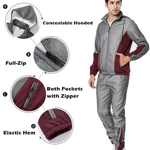 Conjunto de sudaderas con capucha y forro polar para hombre y mujer, ropa deportiva de nuevo diseño, conjunto de chándal informal con logotipo personalizado - Product Image 3