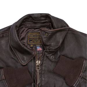 Chaqueta bomber de cuero larga de fabricación personalizada OEM para hombres de longitud extendida con construcción de cuero duradera - Product Image 3