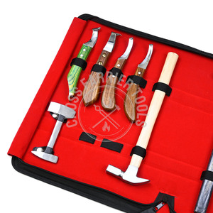 Top Horse Farrier Tool Kit with Hoof Cutter Buffer, Loop Knife with Hook Wooden Handle, Driving Hammer, Nail <b>Puller</b> Clincher - Product Image 2