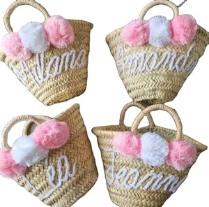 Cesta de Paja Personalizada de Primera Calidad al por Mayor, Bolsa de Macramé para Despedida de Soltera, Bolsas de Playa Directamente del Proveedor Indio - Product Image 1