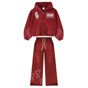 Ensembles de survêtements pour hommes personnalisés 2026, sweat-shirts et pantalons de survêtement délavés à l'acide - Product Image 3