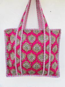 Vente en gros de sac fourre-tout en coton imprimé main sur mesure Écologique Réutilisable Été/Hiver Mode Vintage Fermeture à glissière Logo OEM - Product Image 3