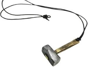 Medallón vikingo ecológico de estilo de tendencia para niñas y niños collar de medallón de cuerno Vintage de color negro hecho a mano para niñas - Product Image 6