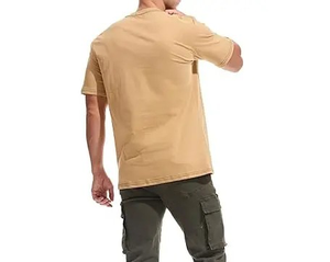 T-shirt respirant à épaules tombantes pour hommes de haute qualité col en O 100% coton T-shirts amples et lourds - Product Image 2