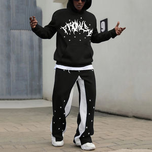 Hot <b>Sale</b> Custom Flared Two-Piece Sportswear Set With Zip Up Hoodie & Pants Breathable Cheap price <b>Track</b> <b>Suit</b> <b>for</b> Men - Product Image 6