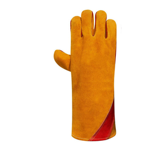 Gants de soudeur en cuir de vachette fendu, gants de travail unisexes, résistants à la chaleur, avec manchette longue en cuir, gants de soudage pour adultes - Product Image 3