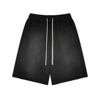 Shorts décontractés pour hommes, très vendus, avec logo personnalisé, respirants, en laine, avec cordon élastique, délavés à l'acide, taille mi-haute, couleur unie, longueur genou