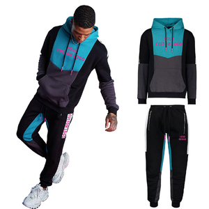 Vente en gros de costume d'hiver 100% coton pour hommes, pull-over à capuche uni de haute qualité avec poche, ensemble de 2 pièces techniques imprimées - Product Image 1