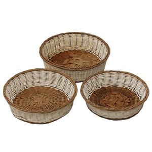 Cesta redonda de ratán decorativa hecha a mano, cesta de almacenamiento de último diseño, fabricante y distribuidor de la India - Product Image 4