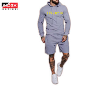 Wholesale Custom Winter Elastic Waist Polyester Jogging Sportswear Gym Tracksuit <b>Short</b> 2 Piece <b>Men</b> <b>Shorts</b> <b>and</b> <b>Hoodie</b> <b>Set</b> - Product Image 6