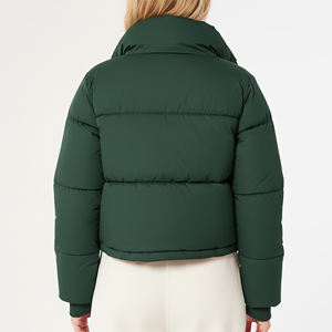 Chaqueta Acolchada Corta Personalizada Más Vendida, Cuello Alto, Color Sólido, Cierre de Cremallera, Chaqueta Ligera de Moda - Product Image 3