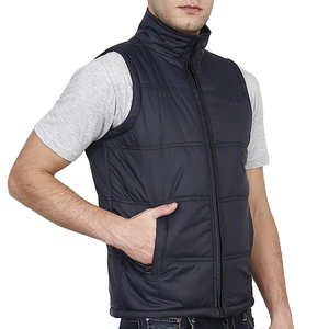 Doudoune sans manches vestes pour hommes gilet chaud rembourré style vêtements d'extérieur d'hiver léger isolé corps plus chaud en gros gilet bouffant - Product Image 4