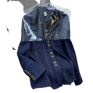 Willshela เสื้อแจ็กเก็ตกระดุมแถวเดียวสำหรับผู้หญิง, ชุดคอปกแขนยาวผ้าเดนิมสีฟ้าแนววินเทจพิมพ์ลายมีกระเป๋าระบายอากาศได้ - Product Image 3