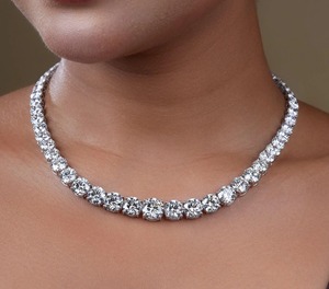 Oferta Especial: Collar de Cadena de Tenis con Diamantes de Moissanita Redondos VVS, con Cadena de Lujo con Incrustaciones de Plata 925 para Mujer - Product Image 5