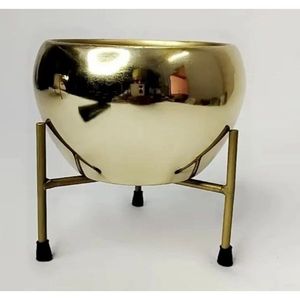 Ensemble de pots Meena en métal de luxe moderne avec support, bac à fleurs en fer thermolaqué pour la salle à manger et le salon, usage quotidien - Product Image 4