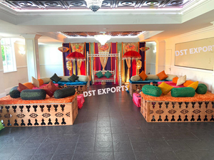 Rajasthani Mela Style <b>Mehndi</b> Setup <b>Decoration</b> Colorful Theme Henna Night Stage Decor Best Tamil Wedding Sangeet Stage Decor USA - Product Image 4