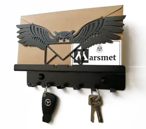 Hibou métal Art tenture murale clé organisateur pour bureau à domicile polyvalent salle de bain décoration murale cadeau décor pour Amazon exclusif - Product Image 2